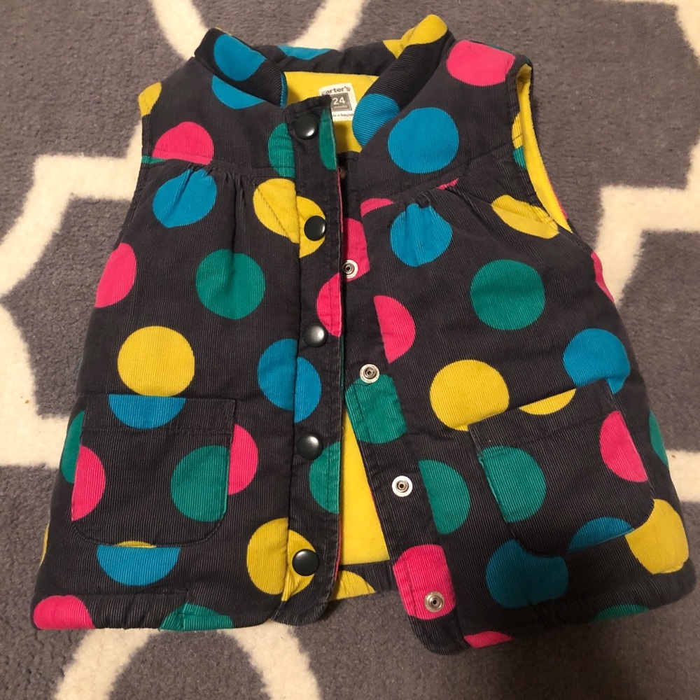 Polka dot, fleece lined vest